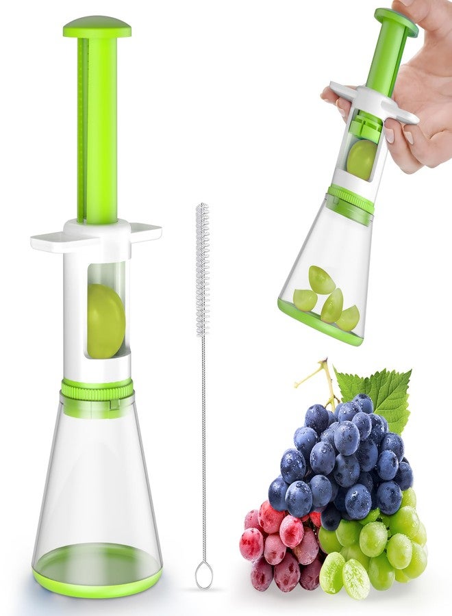 Grapes Cutter for Toddlers, Fruit & Veggie Cutter for Kids Grape Slicer Kitchen Tool, Perfect for Fruit Salads, Snacks, and Cake Decorations-Green Container-Green Container