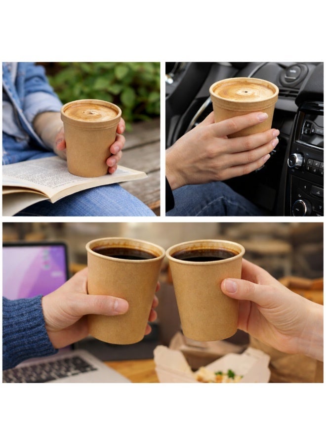 ايكواي أكواب ورقية للاستخدام مرة واحدة من إيكوواي، سعة 8 أونصات - عبوة من 25 كوبًا، كوب آيس كريم بدون غطاء، أوعية حلويات صديقة للبيئة، أكواب للأطعمة الساخنة أو الباردة، كوب شاي، كوب قهوة، لوازم حفلات قابلة للتحلل الحيوي، أكواب زبادي جاهزة، بني - Image 3