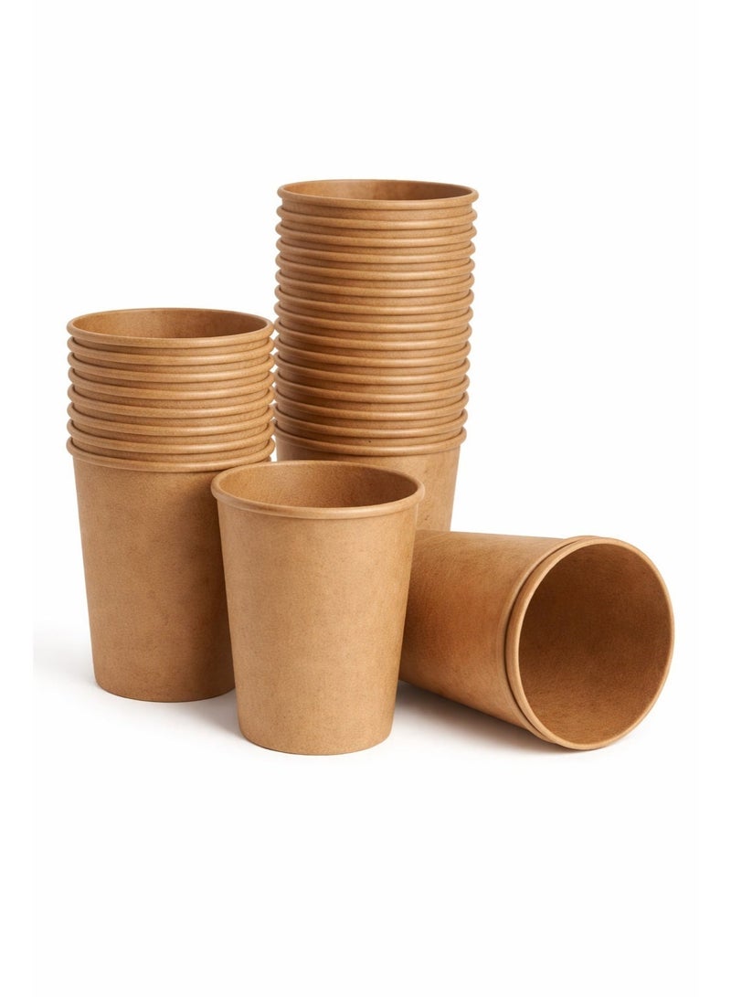 ايكواي أكواب ورقية للاستخدام مرة واحدة من إيكوواي، سعة 8 أونصات - عبوة من 25 كوبًا، كوب آيس كريم بدون غطاء، أوعية حلويات صديقة للبيئة، أكواب للأطعمة الساخنة أو الباردة، كوب شاي، كوب قهوة، لوازم حفلات قابلة للتحلل الحيوي، أكواب زبادي جاهزة، بني - Image 1