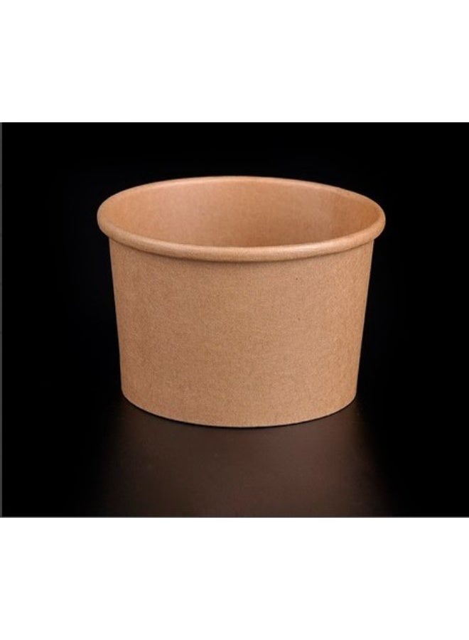 ecoway Paper Disposable Soup Bowl Tube 8 Oz - Pack Of 25 Brown Kraft Soup Containers with Lids Disposable Takeaway Paper Soup Cups Takeaway Tubes - Image 3
