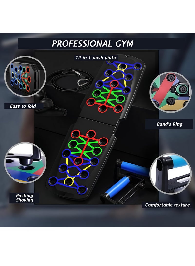 لوح ضغط معدات اللياقة البدنية المنزلية متعدد الوظائف نظام رف الضغط اللياقة البدنية الأرضية تمارين عضلات الصدر معدات احترافية لحرق الدهون تدريب القوة الذراع الرجال والنساء الوزن - Image 2