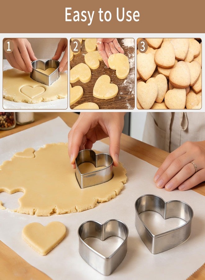 MixPeak 5 Pcs Heart Cookie Cutter,Stainless Steel Heart Shaped Cookie Cutters for Baking, Biscuit Cutters for Valentine's Day Birthday, Wedding,Holiday,Party - Image 3