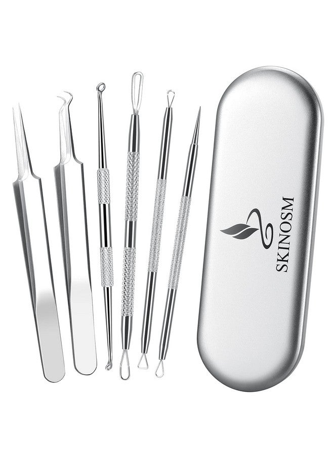 SKINOSM Blackhead Remover Pimple Popper Tool Kit 6In1 Blackhead Comedone Acne Blemish Pimple Extractor Tool Kit Tweezers Kit Skin Care Tools For Face  - Image 1