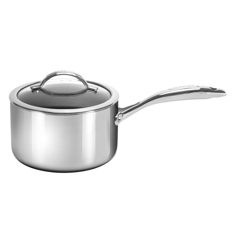 Scanpan HaptIQ 275qt7in Nonstick Induction Suitable Cov Saucepan Mirror Polished Stainless Exterior