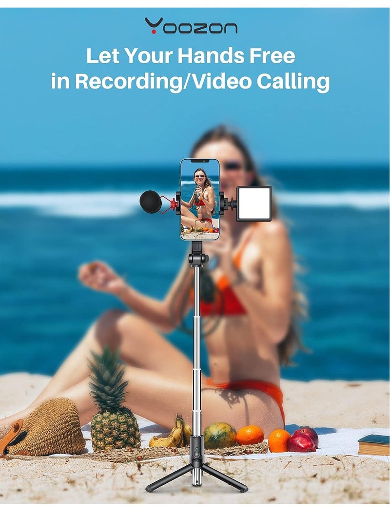 Portable Selfie Stick Tripod for iPhone - Versatile Selfie Stick Remote with Cold Shoe & 1/4" Screw, Phone Stand Tripod for iPhone 14 Plus 14 13 12 Pro Max Mini,Samsung Galaxy S22 Note 20, Pixel 6XL - Image 2