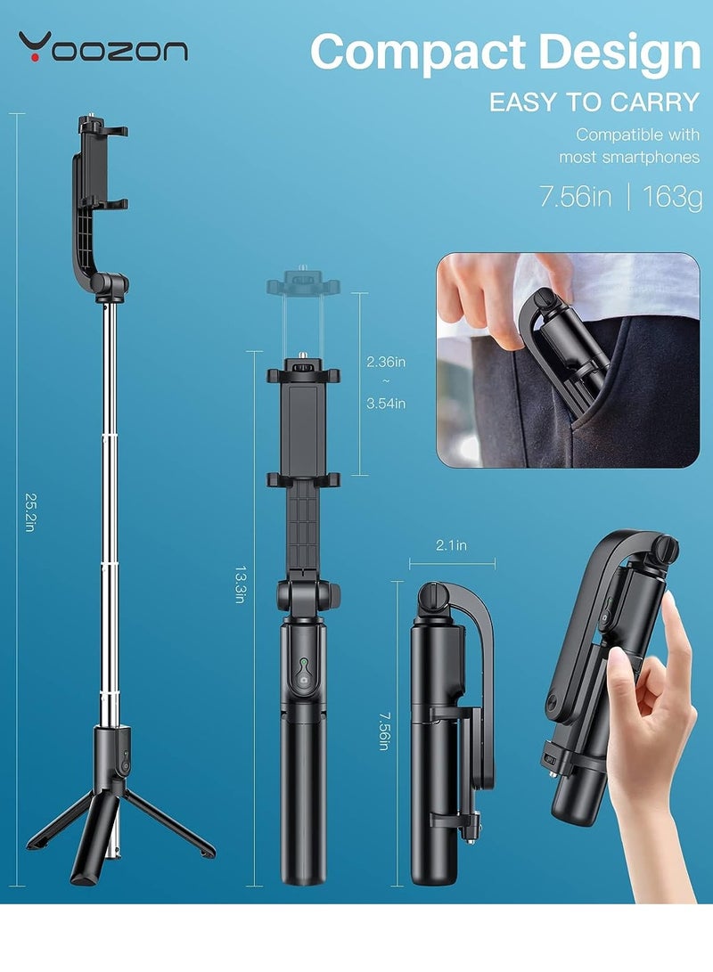 Portable Selfie Stick Tripod for iPhone - Versatile Selfie Stick Remote with Cold Shoe & 1/4" Screw, Phone Stand Tripod for iPhone 14 Plus 14 13 12 Pro Max Mini,Samsung Galaxy S22 Note 20, Pixel 6XL - Image 3