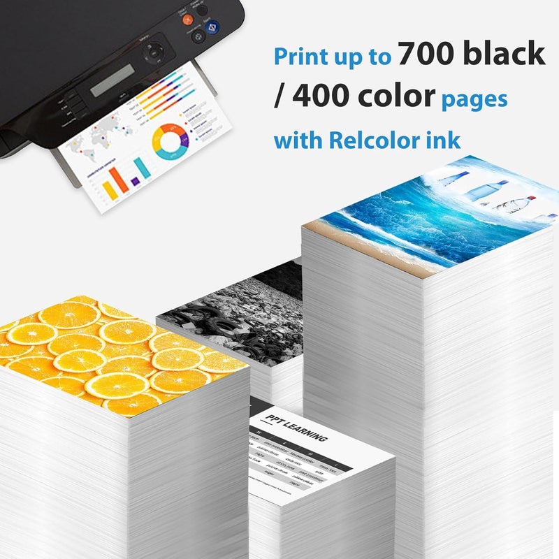Relcolor 63XL Ink Cartridges Black Color Combo 3 Pack Replacement for HP Ink 63 XL HP63 HP63XL for Officejet 3830 4650 4652 4655 5200 5252 5255 5258 Envy 4520 4512 Deskjet 1112 2132 3630 3632 Printer - Image 4