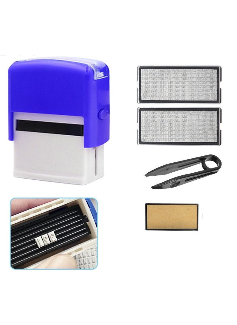 JOLLITY LLC DIY Custom Stamp Rubber Kit Self Ink Dial Assortment Seal Business Number Monogram Design Closure Internal Printing Table (Blue)  - Image 2