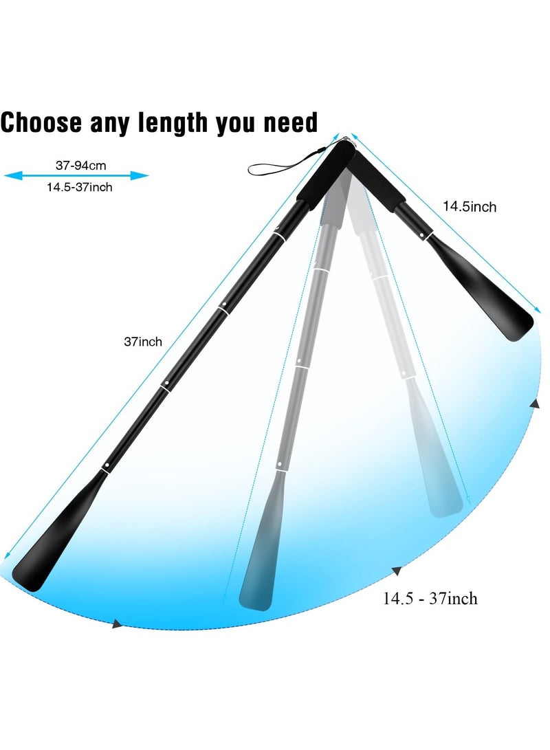 لبيسة حذاء بمقبض طويل تلسكوبي، لبيسة حذاء من الألومنيوم قابلة للسحب والتعديل، أداة مساعدة في ارتداء الأحذية لكبار السن والحوامل والمعاقين (أسود) - Image 2
