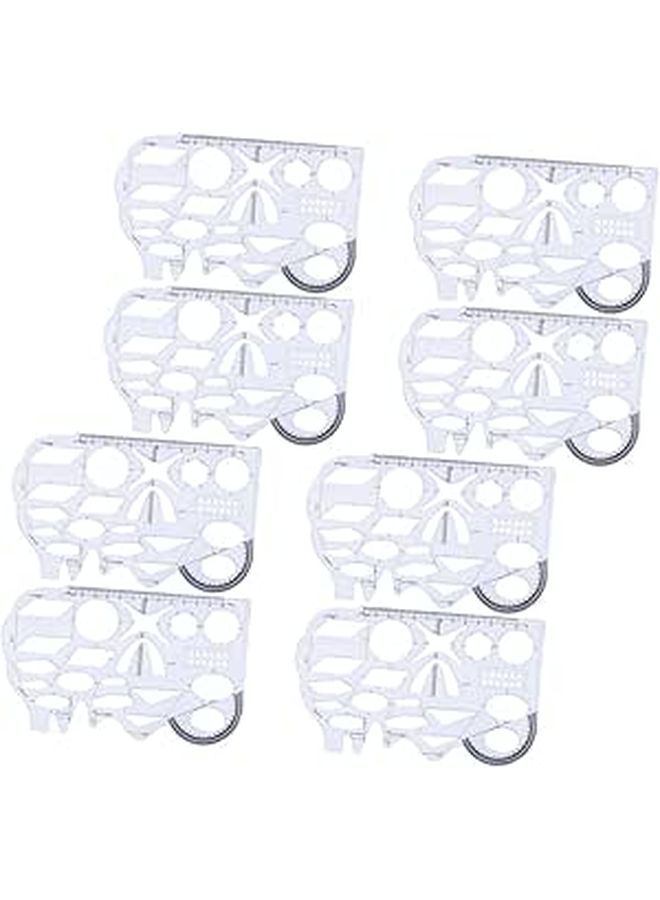 8Pcs Geometry Template Stencil Ruler Set Geometric Drafting Tools - Image 1