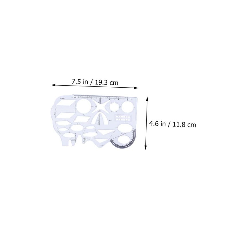8Pcs Geometry Template Stencil Ruler Set Geometric Drafting Tools - Image 3