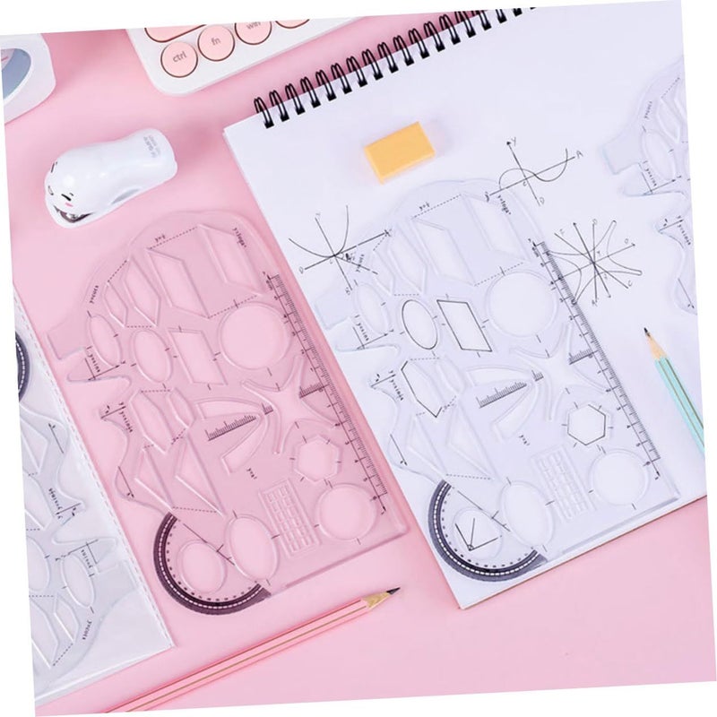 8Pcs Geometry Template Stencil Ruler Set Geometric Drafting Tools - Image 5
