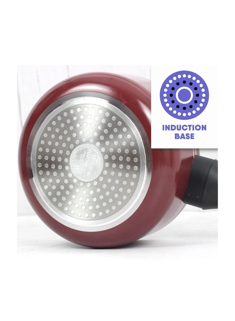 Auroware 7 Pcs Non stick Cookware set 1 x casserole with 1 lid 1 x sauce pan with 1 lid, 1 Frying pan, 2 Kitchen tools PFOA Free Induction bottom - Image 2