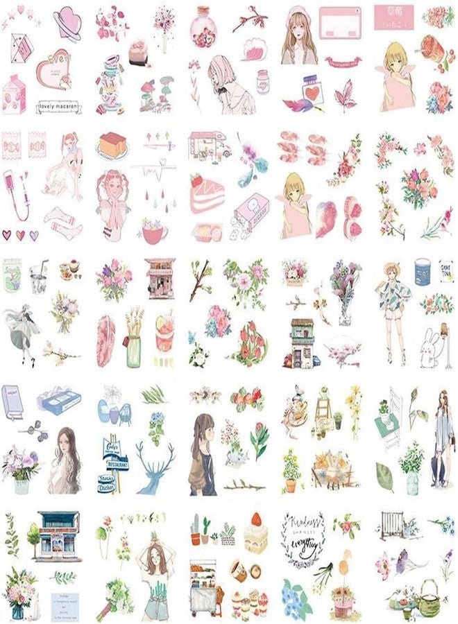 SKIONCE Watercolor Washi Stickers Set (50 Sheets) for Bullet Journaling - Scrapbook Self-Adhesive Sticker Decal for Junk Journal,Scrapbooking Planner, Notebook, DIY Arts Crafts - Image 2