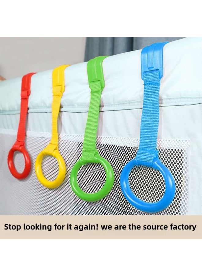 Hand-pull Ring Children's Game Fence Special Crib Hanging Ring Baby Standing Balance Auxiliary Learning Not To Exercise Arm Strength-Specifications:Green Toddler Pull Ring  - Image 2
