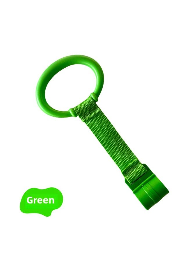 Hand-pull Ring Children's Game Fence Special Crib Hanging Ring Baby Standing Balance Auxiliary Learning Not To Exercise Arm Strength-Specifications:Green Toddler Pull Ring  - Image 1