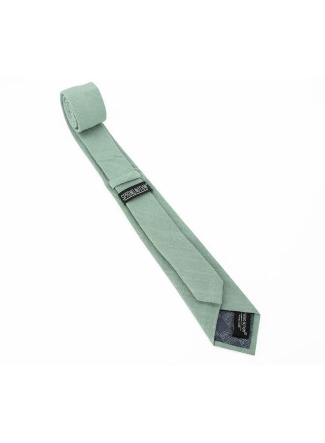 Spring Notion Men's Linen Blend Necktie Sage - Image 4