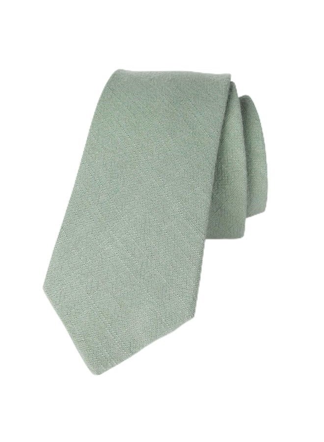 Spring Notion Men's Linen Blend Necktie Sage - Image 1