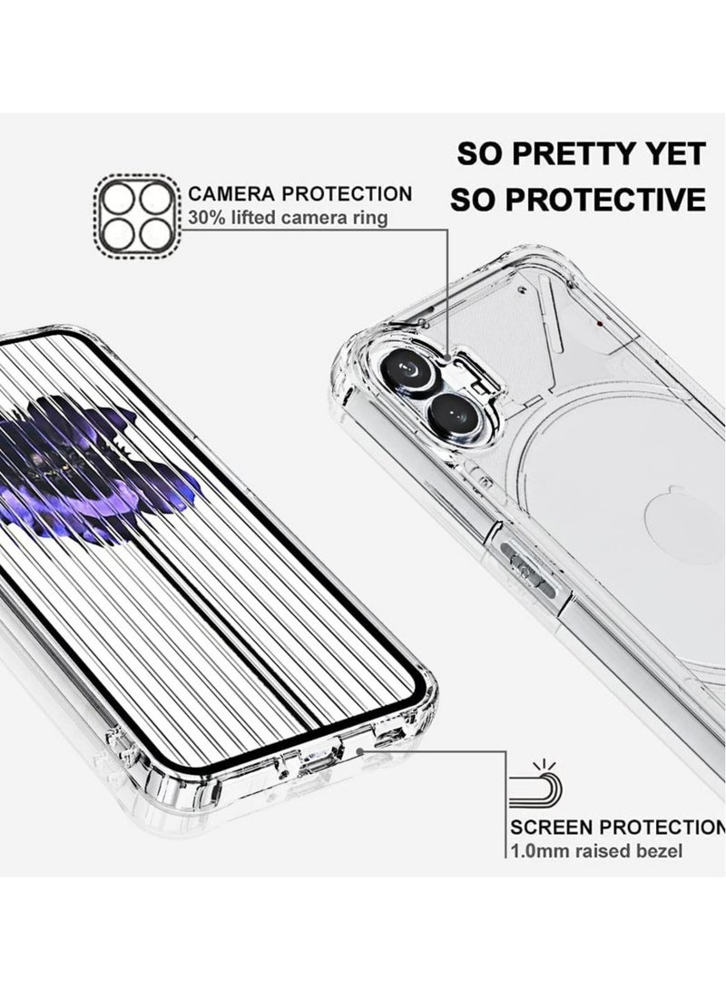 إلترازون Nothing Phone 1 Case with Nothing Phone 1 Screen Protector Tempered Glass, Hybrid Shockproof Bumper Hard Acrylic + TPU Back Cover Phone Case - Image 4