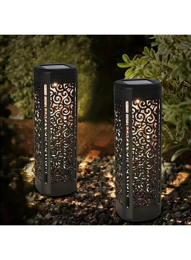 4 Packs Yellow Solar Garden Floor Lamp Outdoor Path Light Landscape Lighting - Image 5