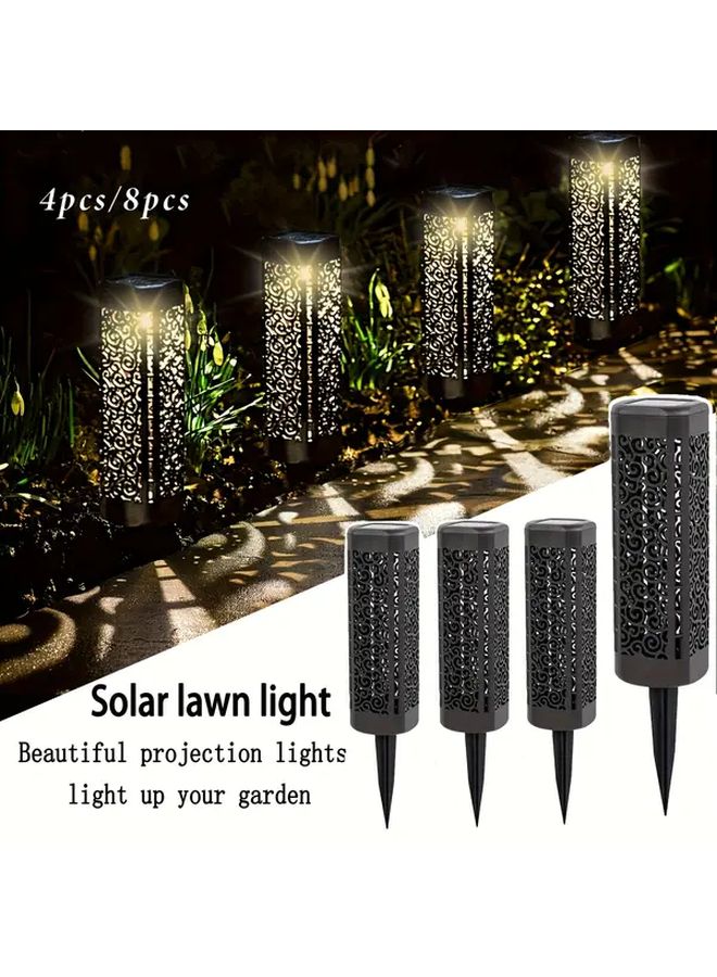 4 Packs Yellow Solar Garden Floor Lamp Outdoor Path Light Landscape Lighting - Image 4
