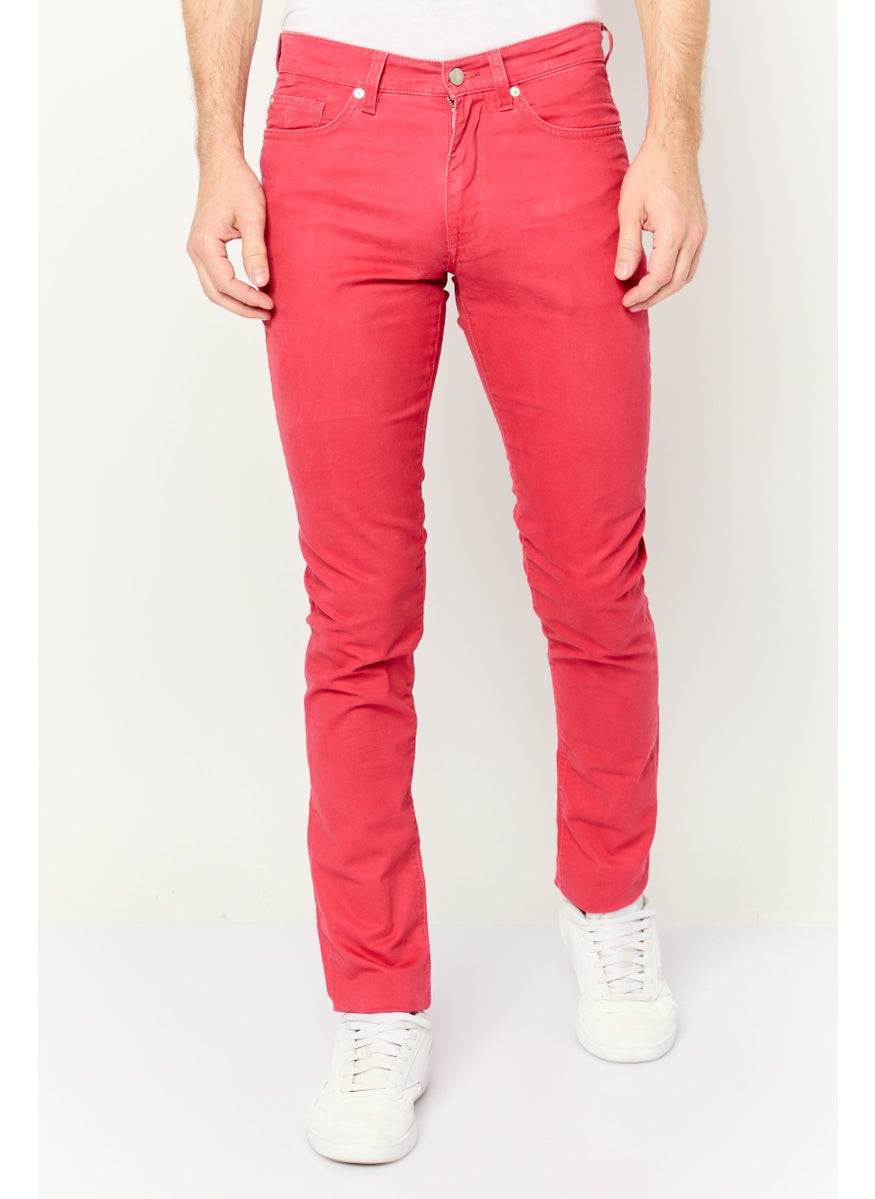 GANT - Men Regular Fit Solid Straight Leg Jeans, Red - Image 1