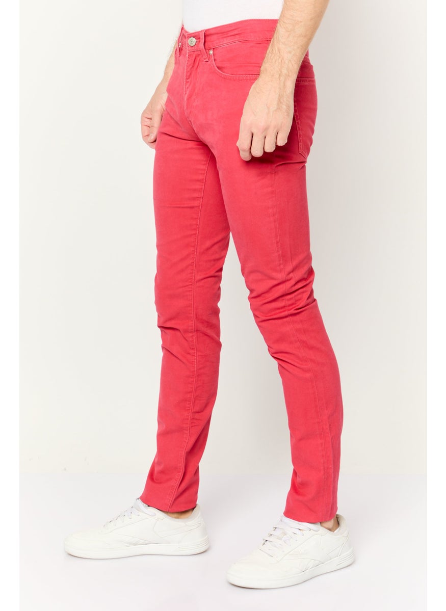 GANT - Men Regular Fit Solid Straight Leg Jeans, Red - Image 1