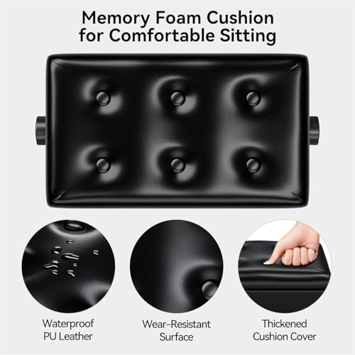 Rhymo Adjustable Duet Piano Bench with Sheet Music Storage, Solid Wooden Keyboard Bench Piano Bookcase Stool Chair Seat with High-Density Sponges Cushion - Image 4