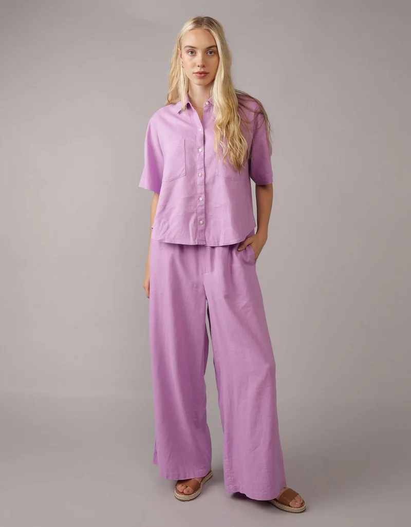 امريكان ايجل بنطلون سهل الارتداء من مزيج الكتان