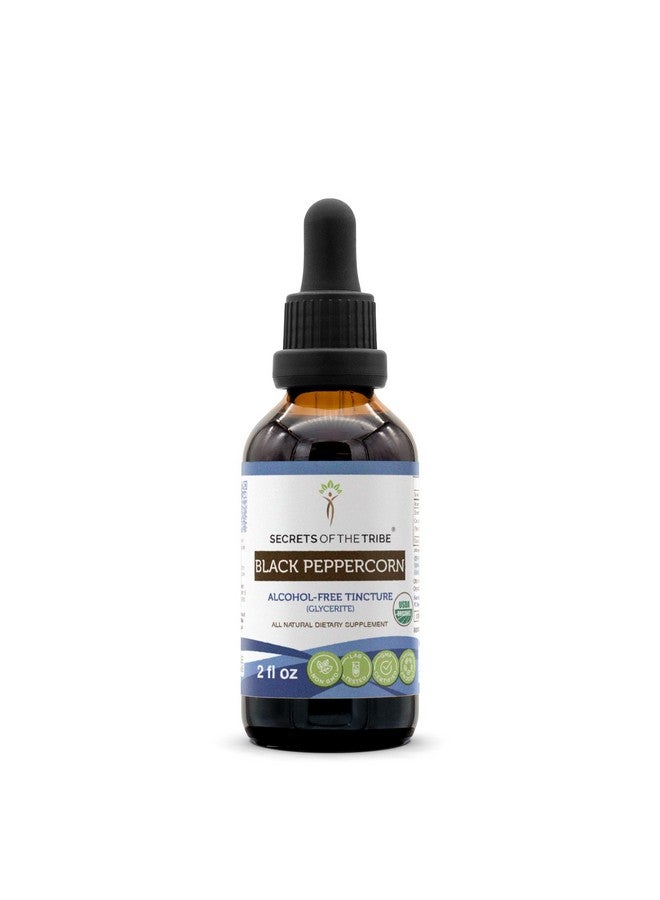 Secrets of the Tribe Secrets of the Tribe Black Peppercorn Alcohol-Free Liquid Extract, USDA Organic Black Peppercorn (Piper nigrum) Tincture Supplement (2 FL OZ) - Image 1