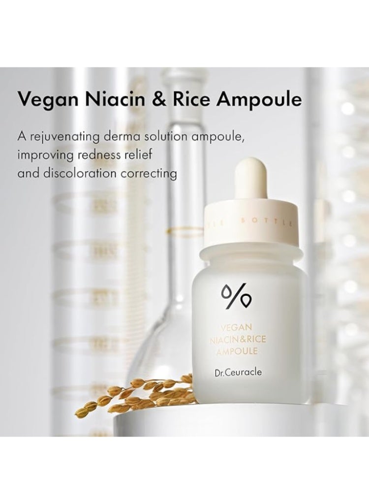 علاج البقع الداكنة وتفاوت لون البشرة – سيروم Dr. Ceuracle Vegan Niacin & Rice للتفتيح والترطيب وإشراقة مضيئة - Image 2