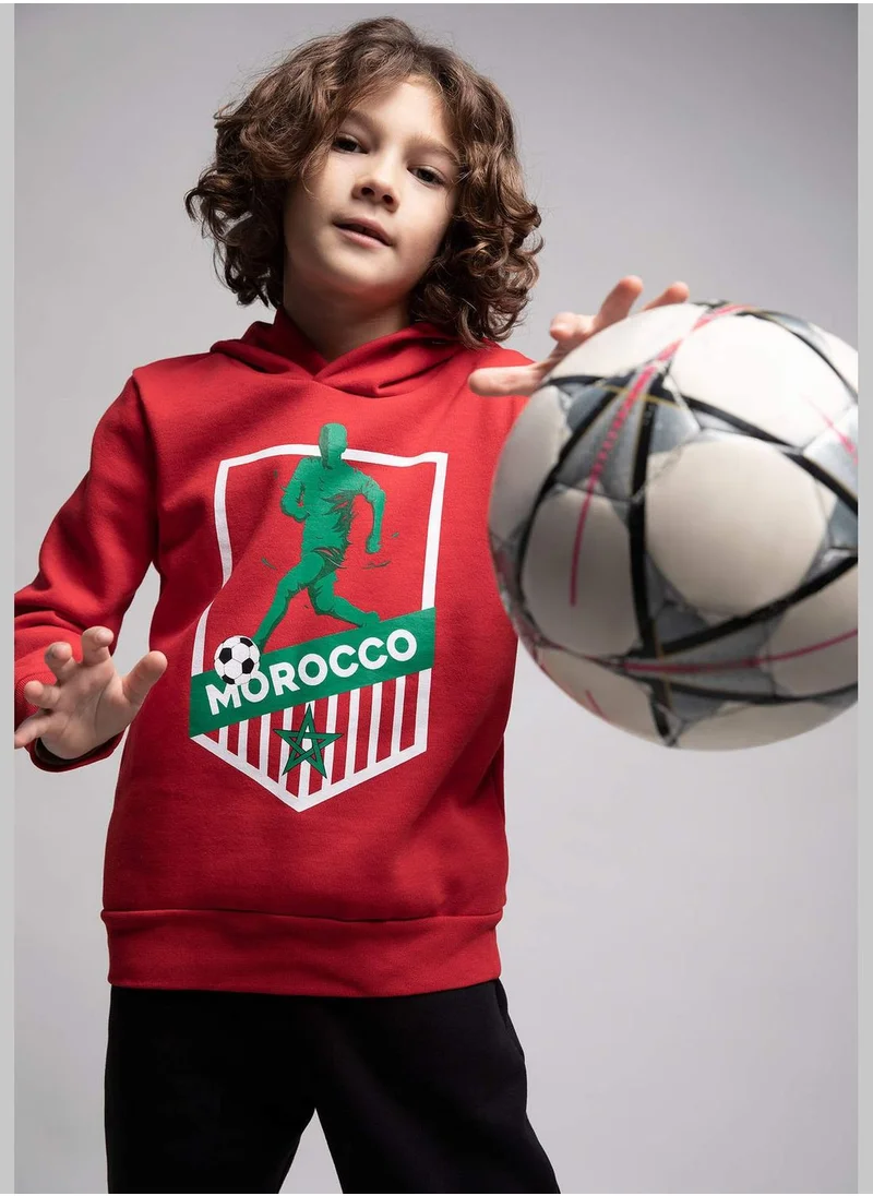 DeFacto Boy Hooded Long Sleeve Knitted Sweat Shirt