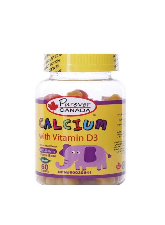 Purever Pack Of 60 Calcium With Vitamin D3 Pectin Base Gummies - Image 1