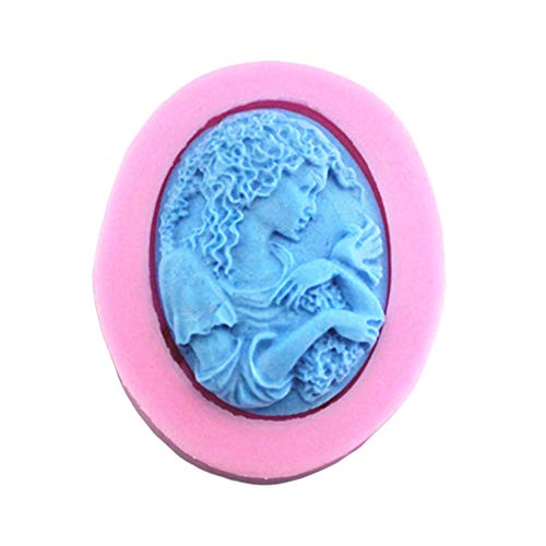 HiParty 3Pcs/Set Silicone Girl & Bird, Flower, Cat Resin Epoxy Oval Ellipse Molds Crystal Beading Women Jewelry DIY Necklace Pendant Casting Mold Hand Craft Resin Molds Cake Fondant Molds (Random Color) - Image 2