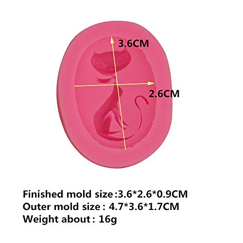 HiParty 3Pcs/Set Silicone Girl & Bird, Flower, Cat Resin Epoxy Oval Ellipse Molds Crystal Beading Women Jewelry DIY Necklace Pendant Casting Mold Hand Craft Resin Molds Cake Fondant Molds (Random Color) - Image 4