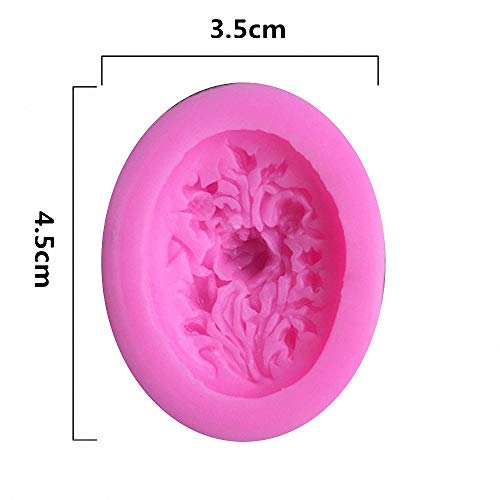 HiParty 3Pcs/Set Silicone Girl & Bird, Flower, Cat Resin Epoxy Oval Ellipse Molds Crystal Beading Women Jewelry DIY Necklace Pendant Casting Mold Hand Craft Resin Molds Cake Fondant Molds (Random Color) - Image 3