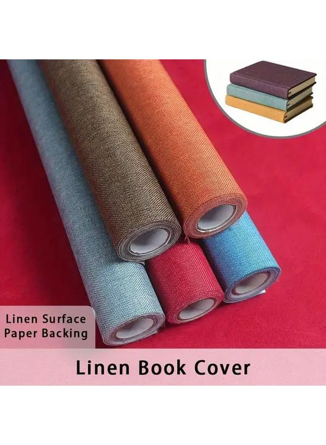 Deep Charcoal Gray Linen Book Wrapping Cloth Scratch Resistant Protective Cover 7.87x196.85inch - Image 1