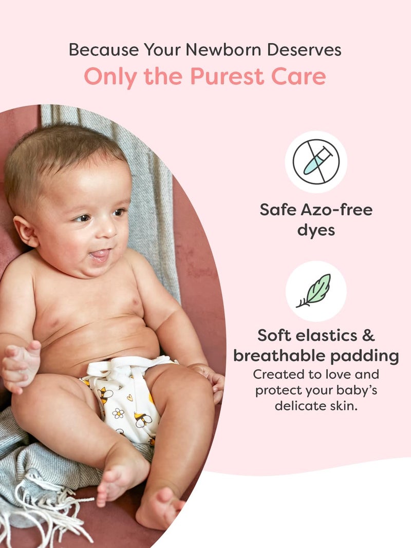 SuperBottoms DryFeel Baby Langot 0-6 months l Organic Cotton Modern Baby Nappy l Mess-free Langot with Gentle Elastics l Super DryFeel Top Layer l Diaper-free Time Essential | 6 Pack - Image 3