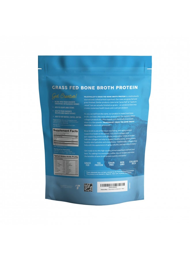 Paleovalley - Paleovalley 100% Grass Fed Beef Bone Broth Protein Powder - Rich in Collagen Peptides for Hair, Skin, Gut Health, Bone and Joint Support - 28 Servings, 15g Protein Per Serving - No Gluten or GMOs - Image 1