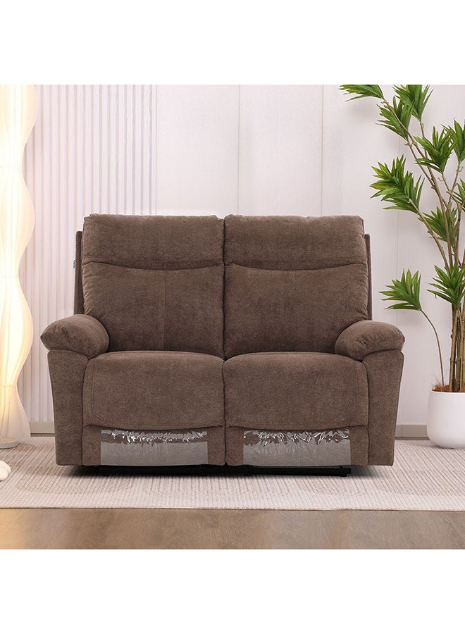 DANUBE HOME Valor 2 Seater Fabric Recliner Modern Design Two Seat Sofas Comfortable Living Room Furniture L 146x93x100 Cm Brown - Image 3