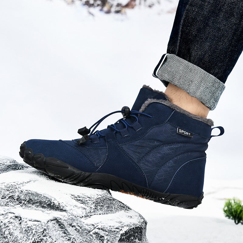 New Men''s Shoes Outdoor High-top Cotton Shoes Couple''s Work Snow Boots Warm fleece-lined Thickened Mid-barrel Mountaineering Shoes - Image 3