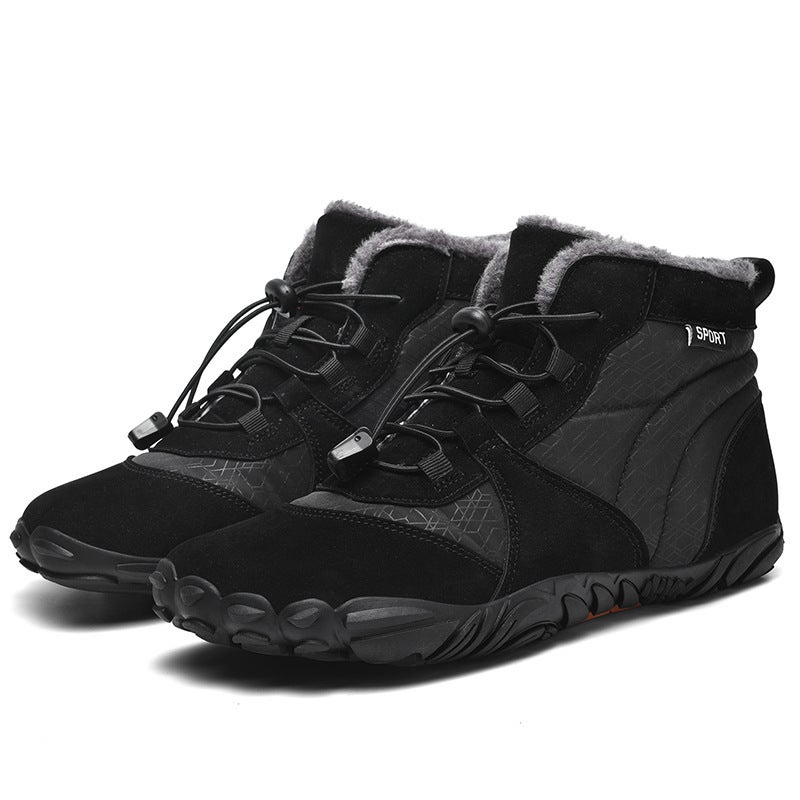 New Men''s Shoes Outdoor High-top Cotton Shoes Couple''s Work Snow Boots Warm fleece-lined Thickened Mid-barrel Mountaineering Shoes - Image 2