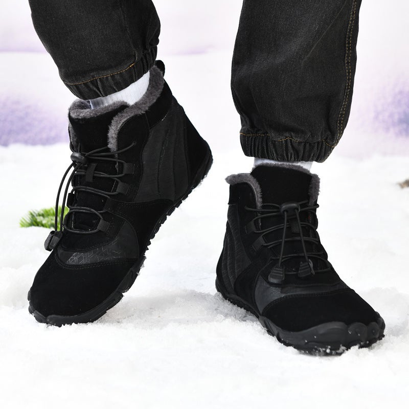 New Men''s Shoes Outdoor High-top Cotton Shoes Couple''s Work Snow Boots Warm fleece-lined Thickened Mid-barrel Mountaineering Shoes - Image 4
