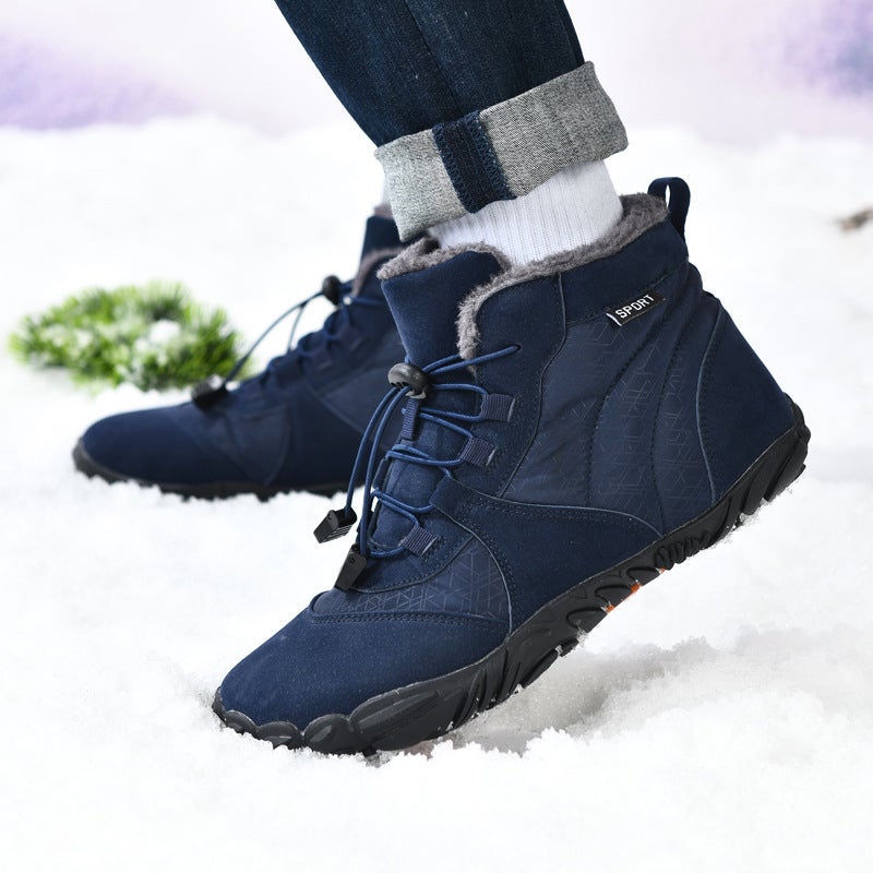 New Men''s Shoes Outdoor High-top Cotton Shoes Couple''s Work Snow Boots Warm fleece-lined Thickened Mid-barrel Mountaineering Shoes - Image 5