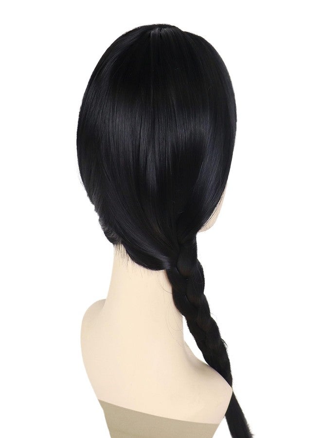 GNIMEGIL 23inch Long Black Braided Wigs for Women Cosplay Halloween Costume Small Petite Size Wig - Image 5
