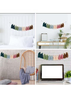 yuntop Rainbow Boho Tassel Garland with Wood Beads Colorful Wall Hanging Garland Party Baby Shower Decor Decorative Banner Pastel Tassel Garland for Kids Room Classroom Bedroom Nursery Home Decoration  - Image 2