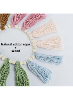 yuntop Rainbow Boho Tassel Garland with Wood Beads Colorful Wall Hanging Garland Party Baby Shower Decor Decorative Banner Pastel Tassel Garland for Kids Room Classroom Bedroom Nursery Home Decoration  - Image 4