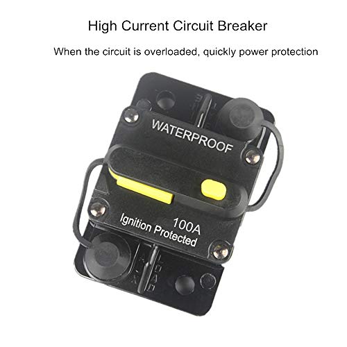 OUHL 100 Amp Circuit Breaker 12V- 48V DC Manual Reset Fuse for Trolling Motor Rv Marine Boat Vehicles System Protection Waterproof (100A) - Image 2