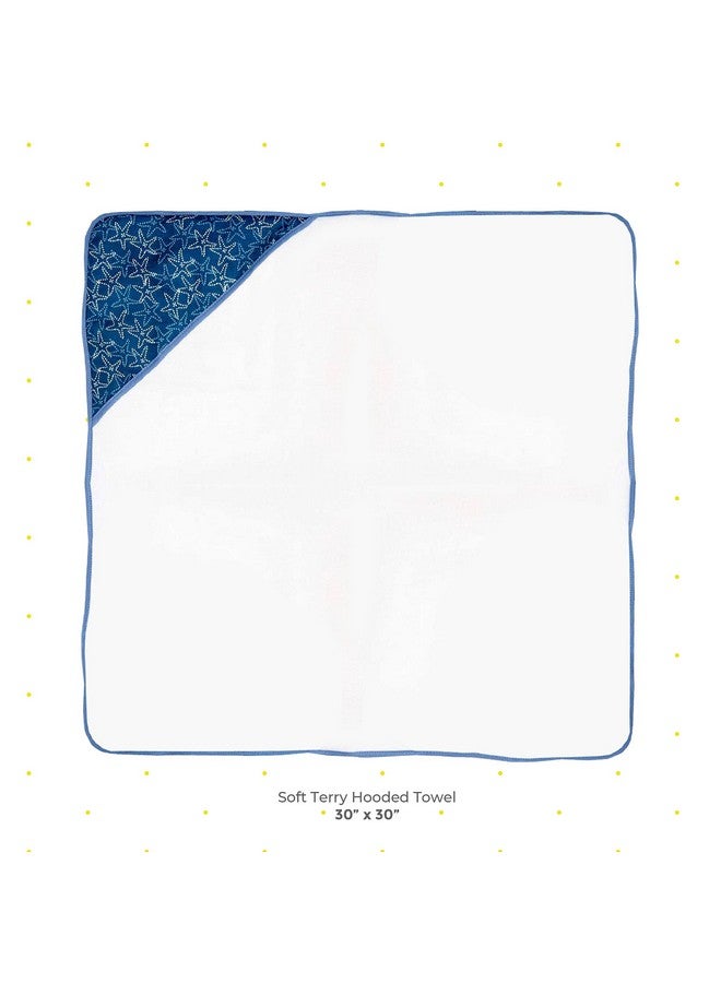 Spasilk Baby 2 Pack Soft Terry Towel with Muslin Printed Hood - Image 1