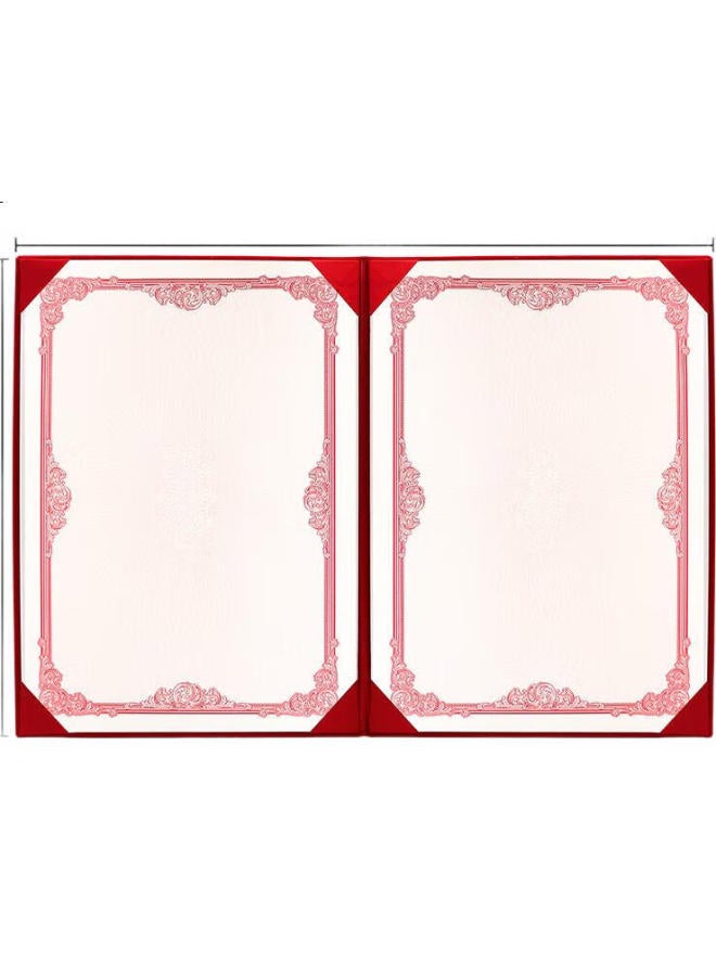 Lison A4 Velvet Signing Book, High-End Strategic Cooperation Agreement Red Signing Folder, Recitation Signing Thin Book, Contract With 2 Inner Cores As Gift - Image 1